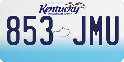 KY license plate 853JMU