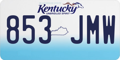 KY license plate 853JMW
