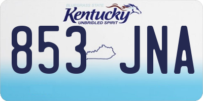 KY license plate 853JNA