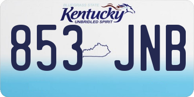 KY license plate 853JNB