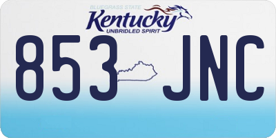 KY license plate 853JNC