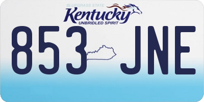 KY license plate 853JNE