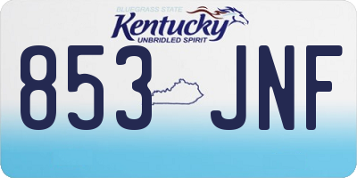 KY license plate 853JNF
