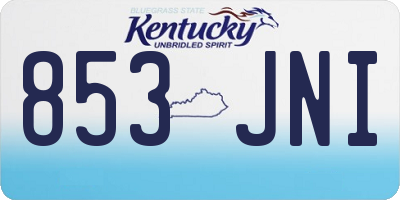 KY license plate 853JNI