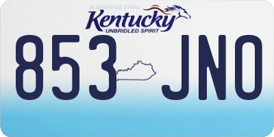 KY license plate 853JNO