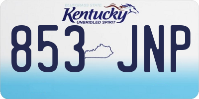 KY license plate 853JNP