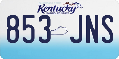KY license plate 853JNS