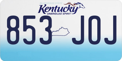 KY license plate 853JOJ