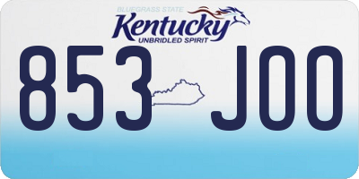 KY license plate 853JOO