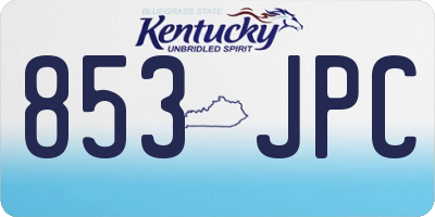 KY license plate 853JPC