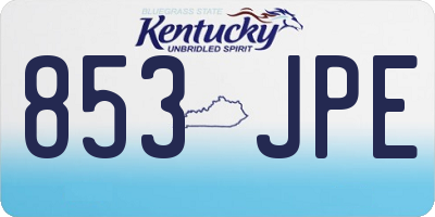 KY license plate 853JPE