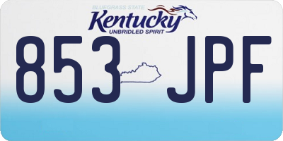 KY license plate 853JPF
