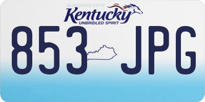 KY license plate 853JPG