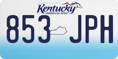 KY license plate 853JPH