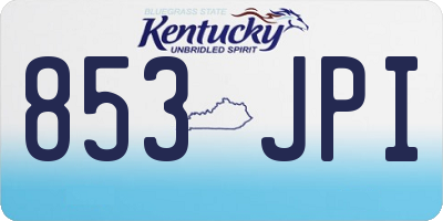 KY license plate 853JPI