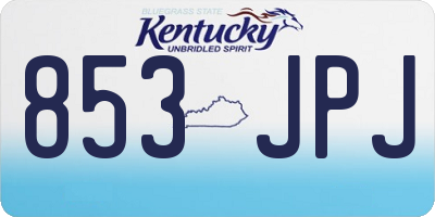 KY license plate 853JPJ