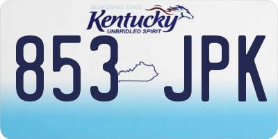 KY license plate 853JPK