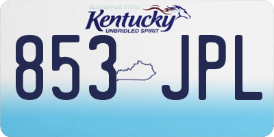 KY license plate 853JPL