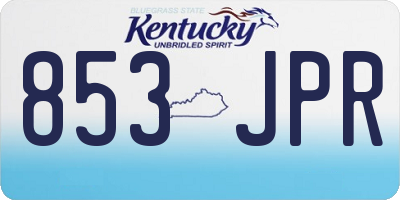 KY license plate 853JPR
