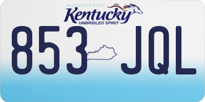 KY license plate 853JQL