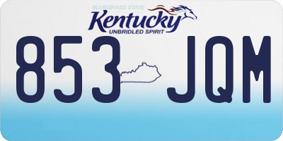 KY license plate 853JQM