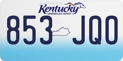 KY license plate 853JQO