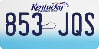 KY license plate 853JQS