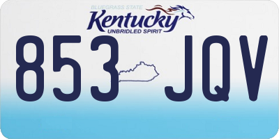 KY license plate 853JQV