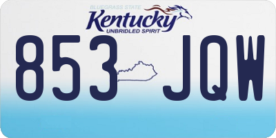 KY license plate 853JQW