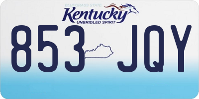KY license plate 853JQY
