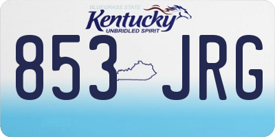 KY license plate 853JRG