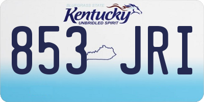 KY license plate 853JRI