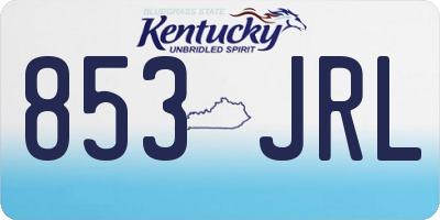 KY license plate 853JRL