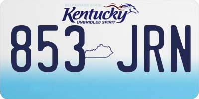 KY license plate 853JRN