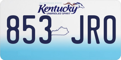 KY license plate 853JRO