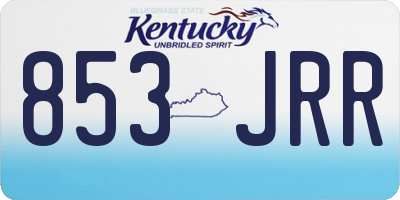 KY license plate 853JRR