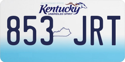 KY license plate 853JRT