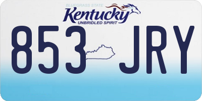 KY license plate 853JRY