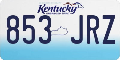 KY license plate 853JRZ