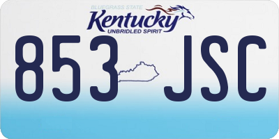 KY license plate 853JSC