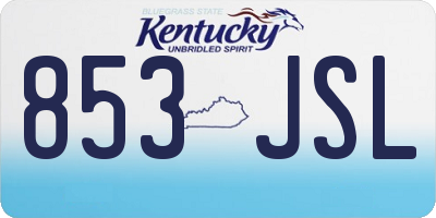 KY license plate 853JSL