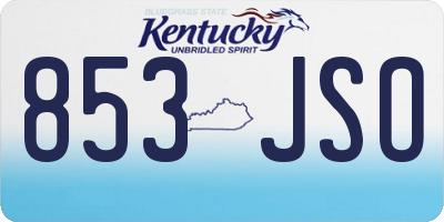 KY license plate 853JSO