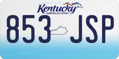 KY license plate 853JSP