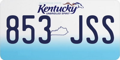 KY license plate 853JSS