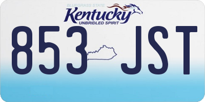 KY license plate 853JST