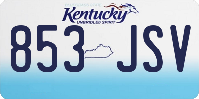 KY license plate 853JSV