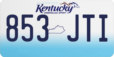 KY license plate 853JTI