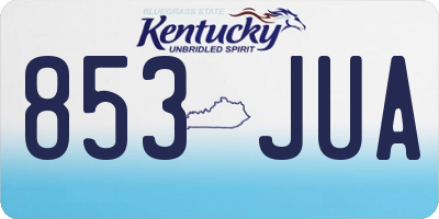 KY license plate 853JUA