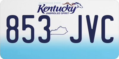 KY license plate 853JVC