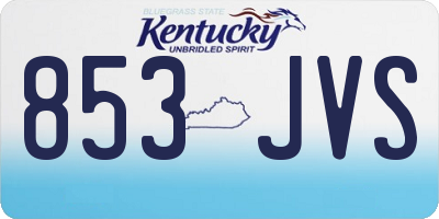 KY license plate 853JVS
